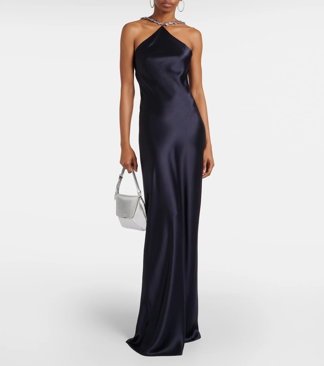 Staud - Cadence halterneck satin slip dress