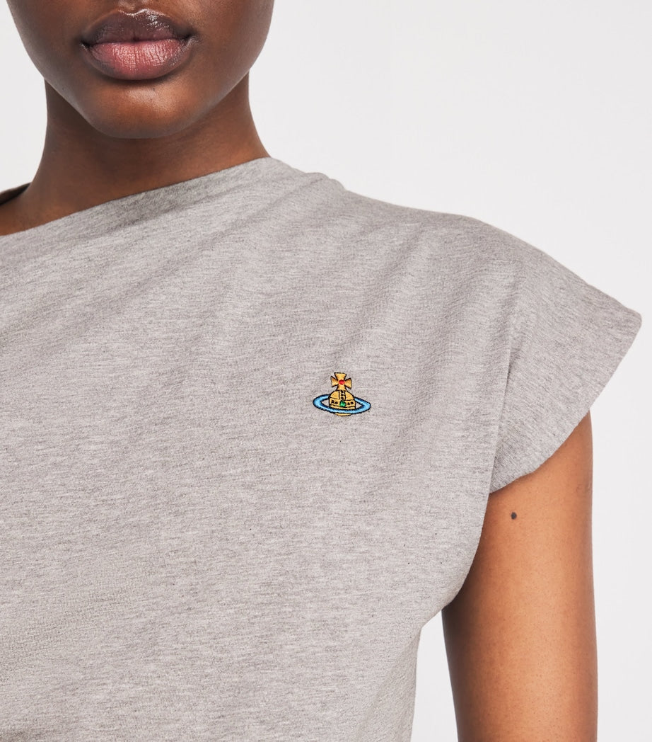 Vivienne Westwood Grey Asymmetric Orb Hebo Top