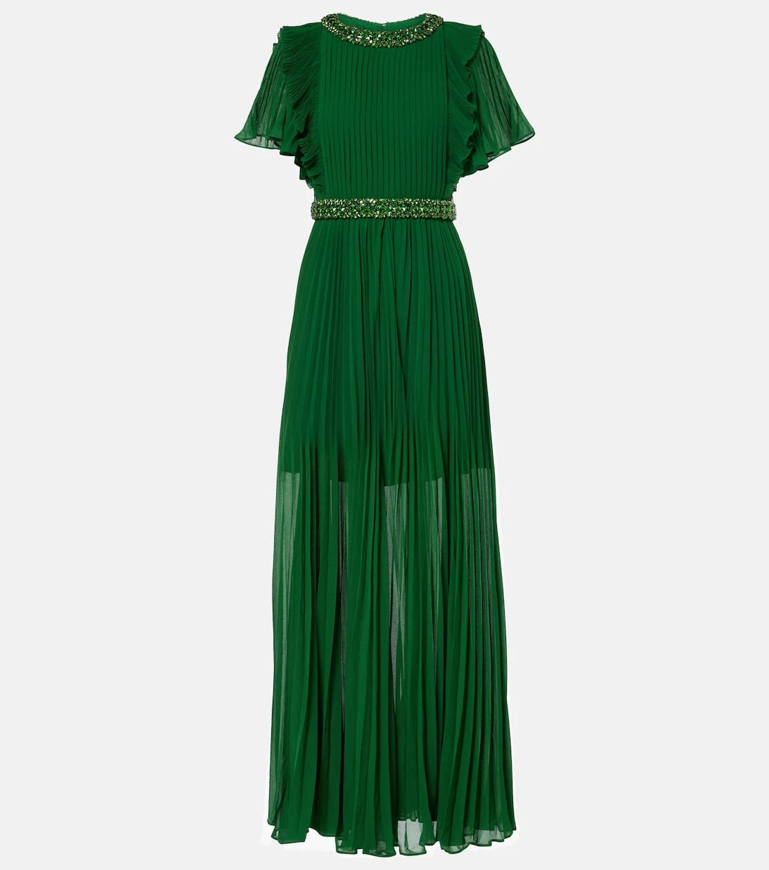Self-Portrait - Crystal-embellished ruffled gown