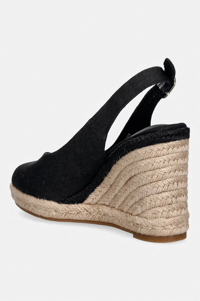 Tommy Hilfiger eğimli platformlu sandalet FLAG HIGH WEDGE ESPAD SLINGBACK