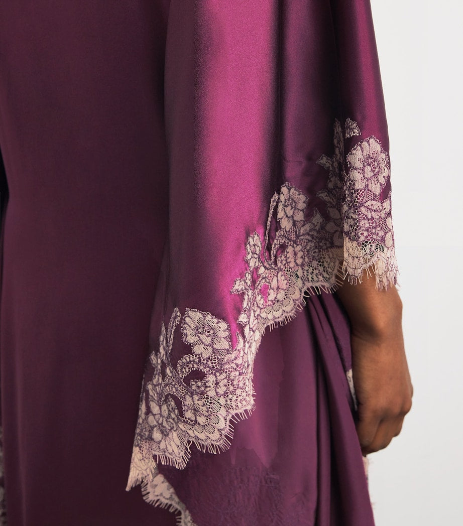 TORLOWEI Purple Silk Lace Tokoni Kaftan
