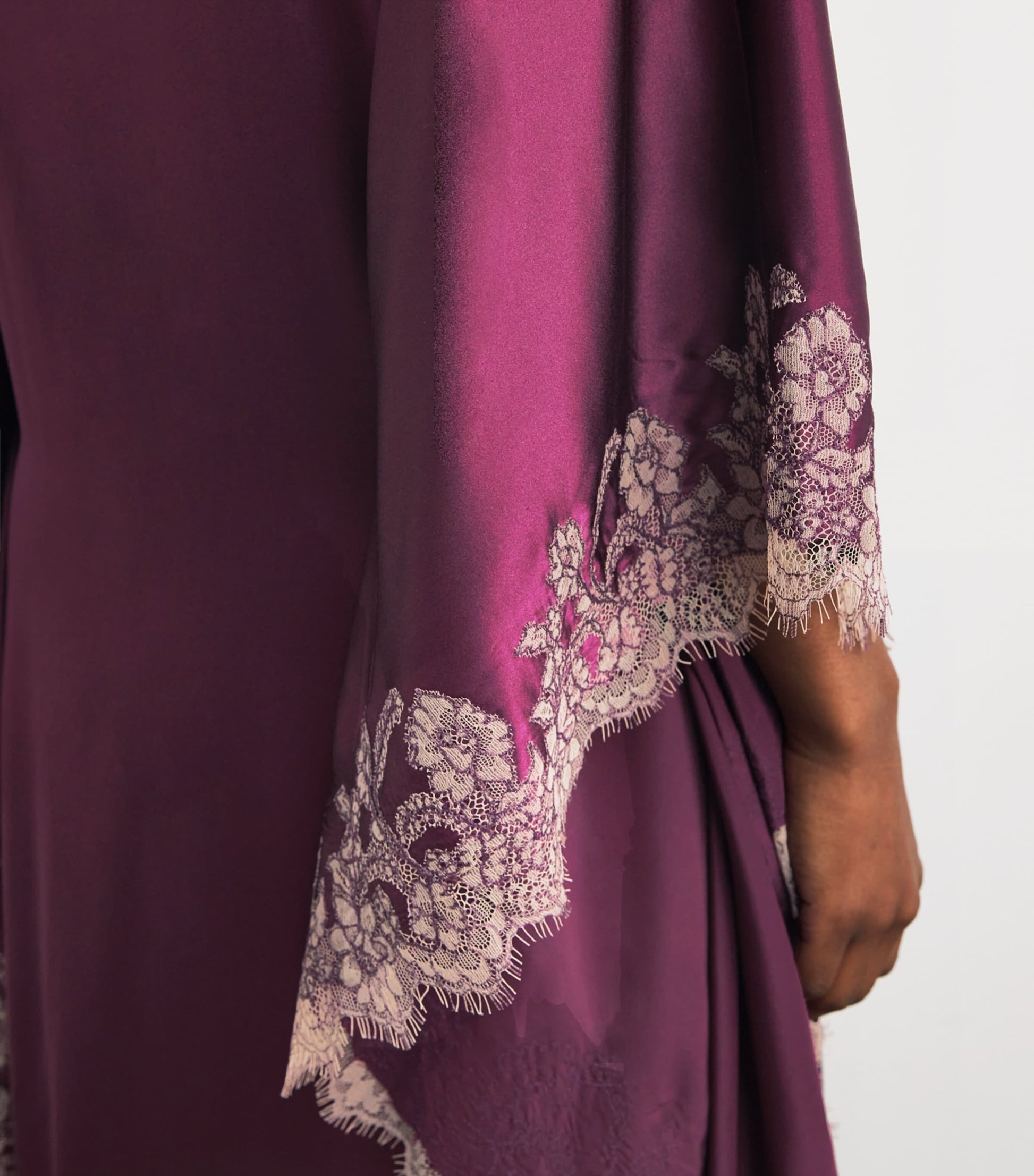 TORLOWEI Purple Silk Lace Tokoni Kaftan