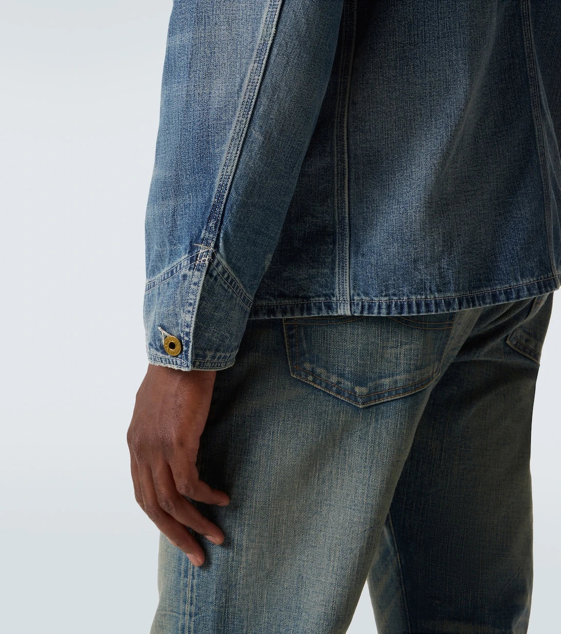 RRL - Stockton corduroy-trimmed denim jacket