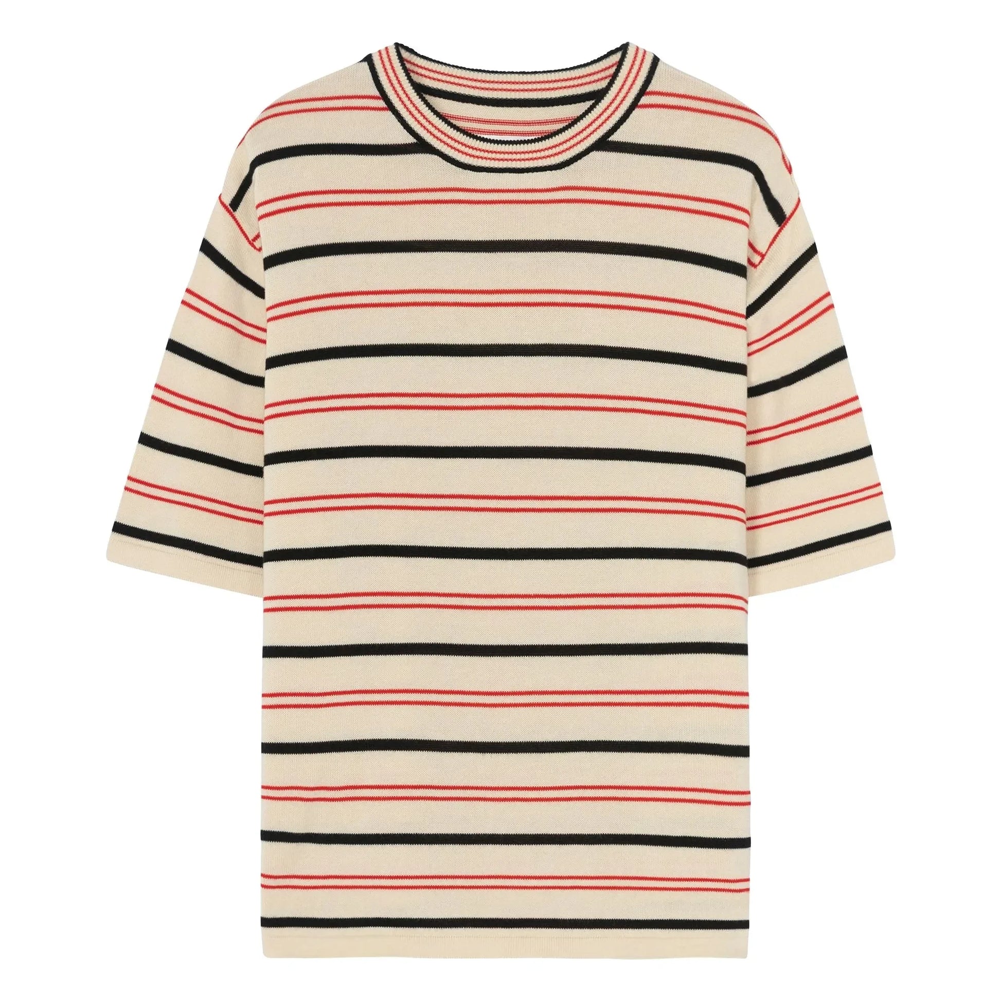 Cordera - Stripes Organic Cotton T-shirt | Ecru