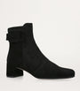 Roger Vivier Black Suede Très Vivier Polly Ankle Boots 45