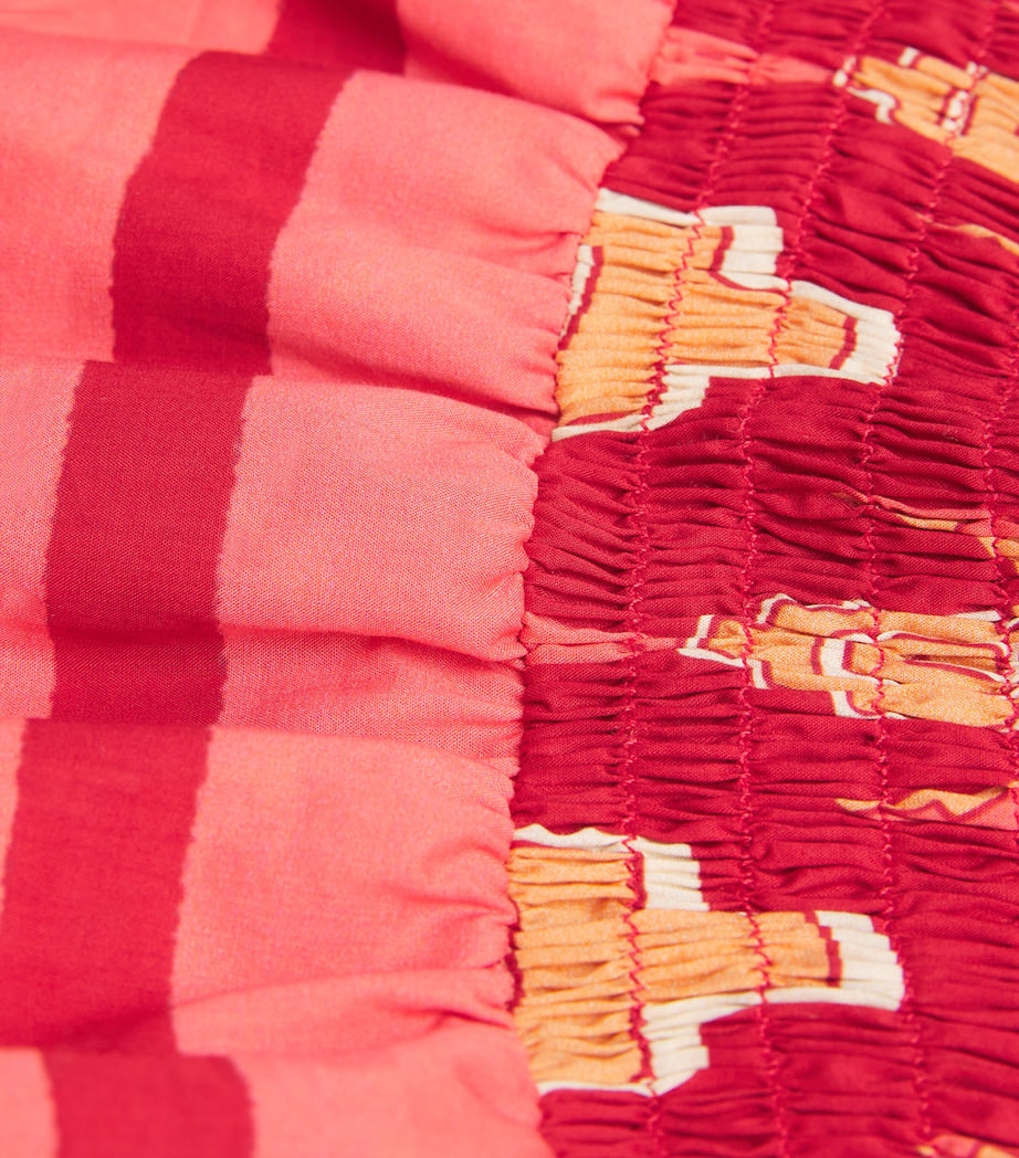 Johanna Ortiz Pink Cotton Raiz Ritual Mini Dress