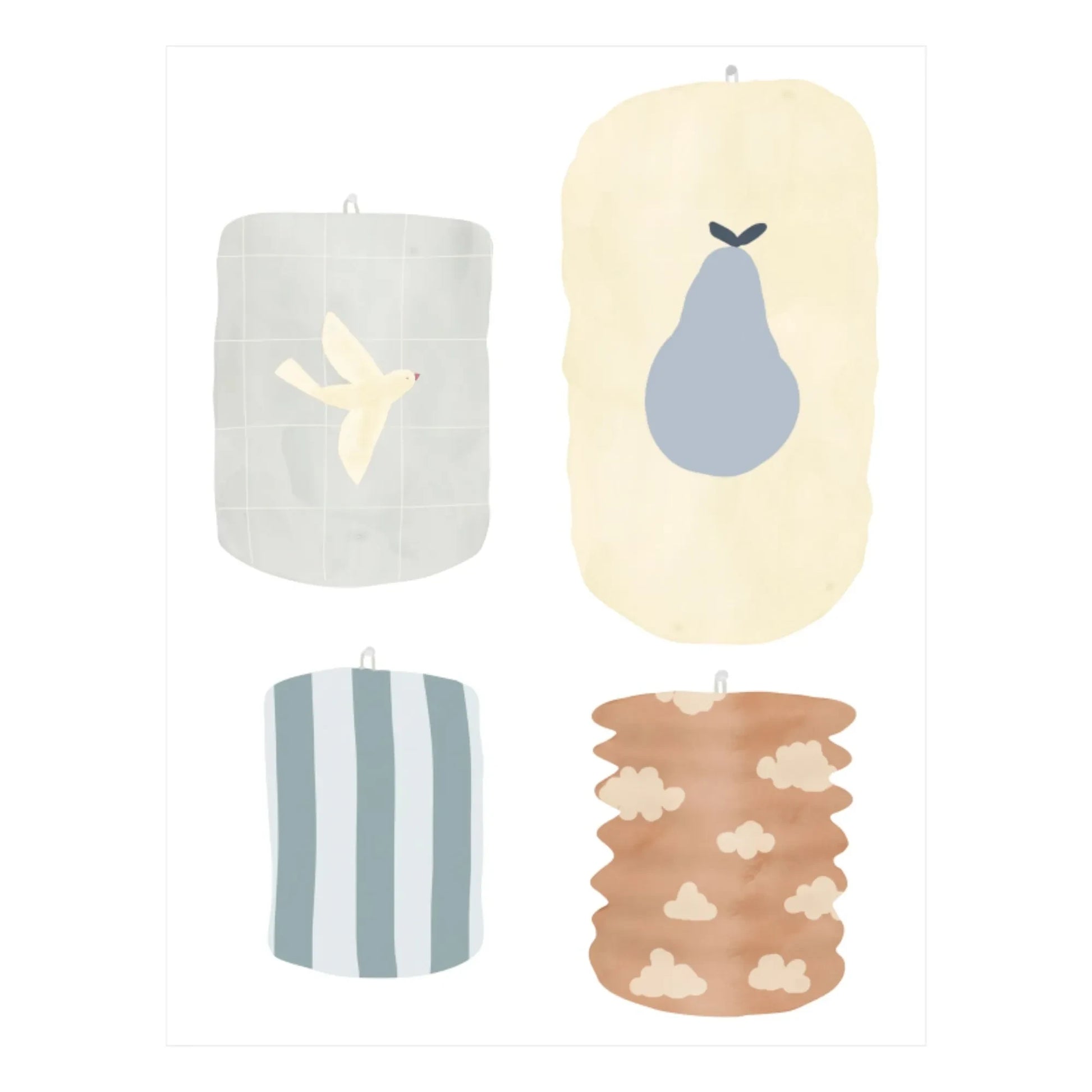 MIMI'lou - Lampions stickers | Blue