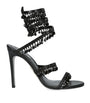 Black Satin Chandelier Sandals 105