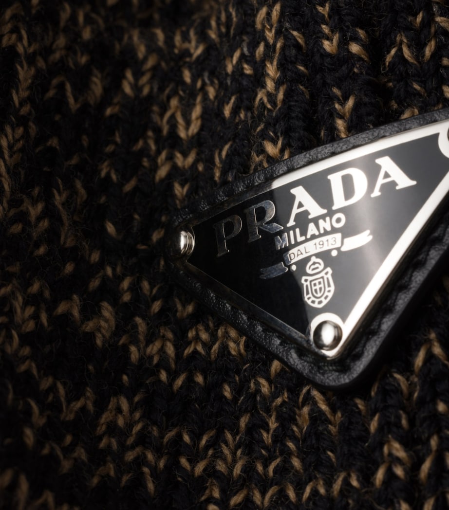 Wool-Blend Mélange Logo Beanie