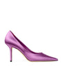 Jimmy Choo Purple Love 85 Satin Pumps