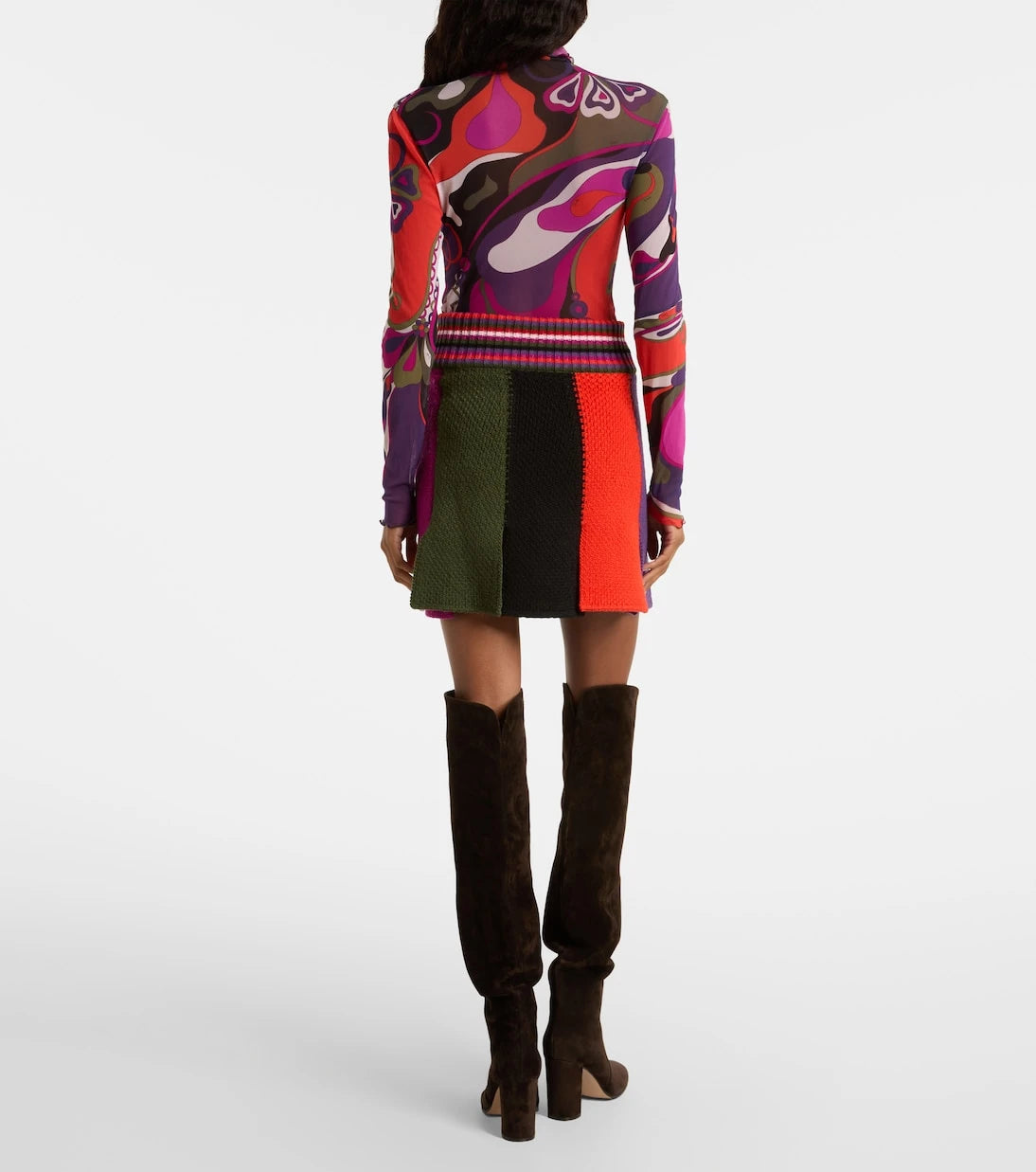 Pucci - Striped wool-blend miniskirt