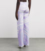 Purple Satin Straight Trousers