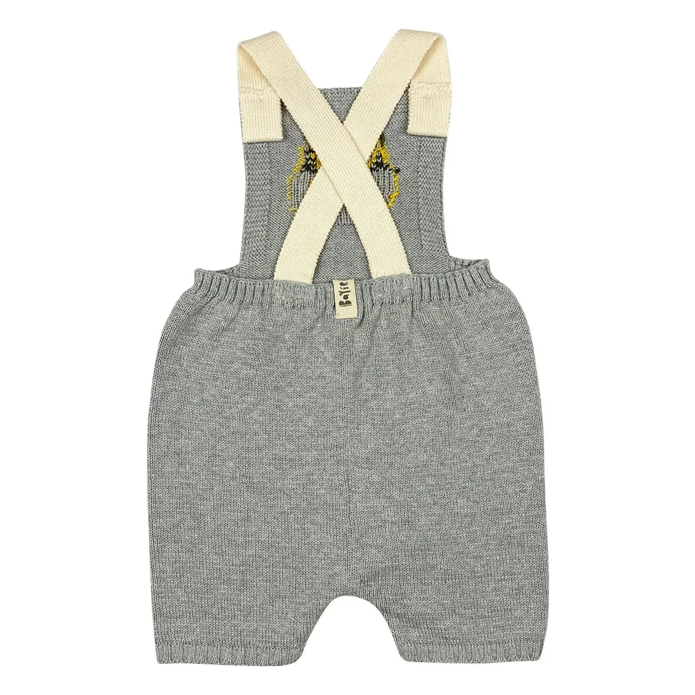 Bayiri - Doro Organic Cotton Knit Short Dungarees | Grey