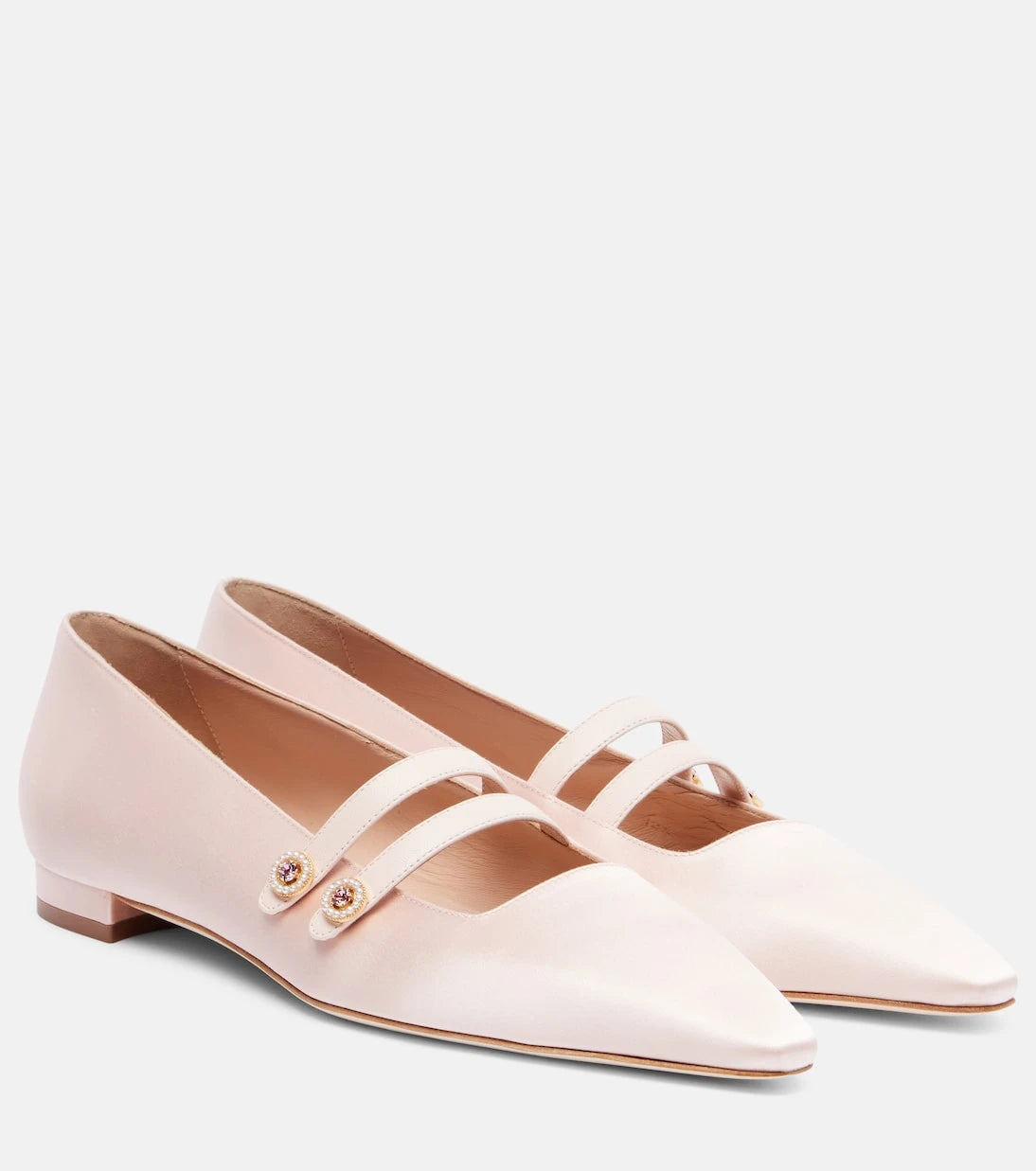 Manolo Blahnik - Polmana satin Mary Jane flats