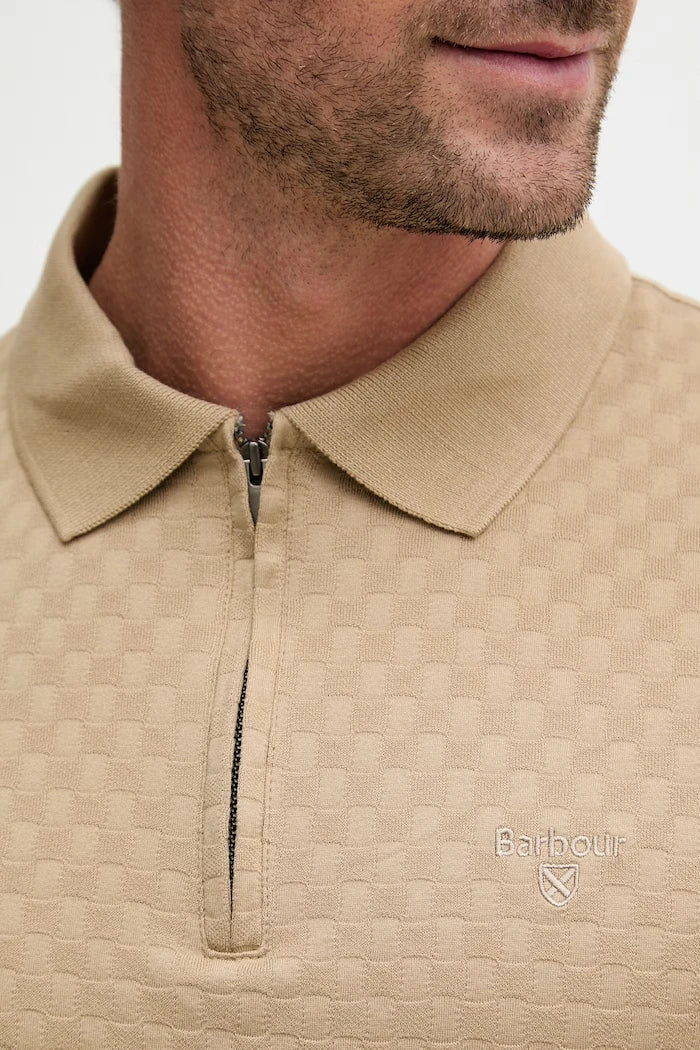 Barbour тениска с яка мъжка памучна Hockham