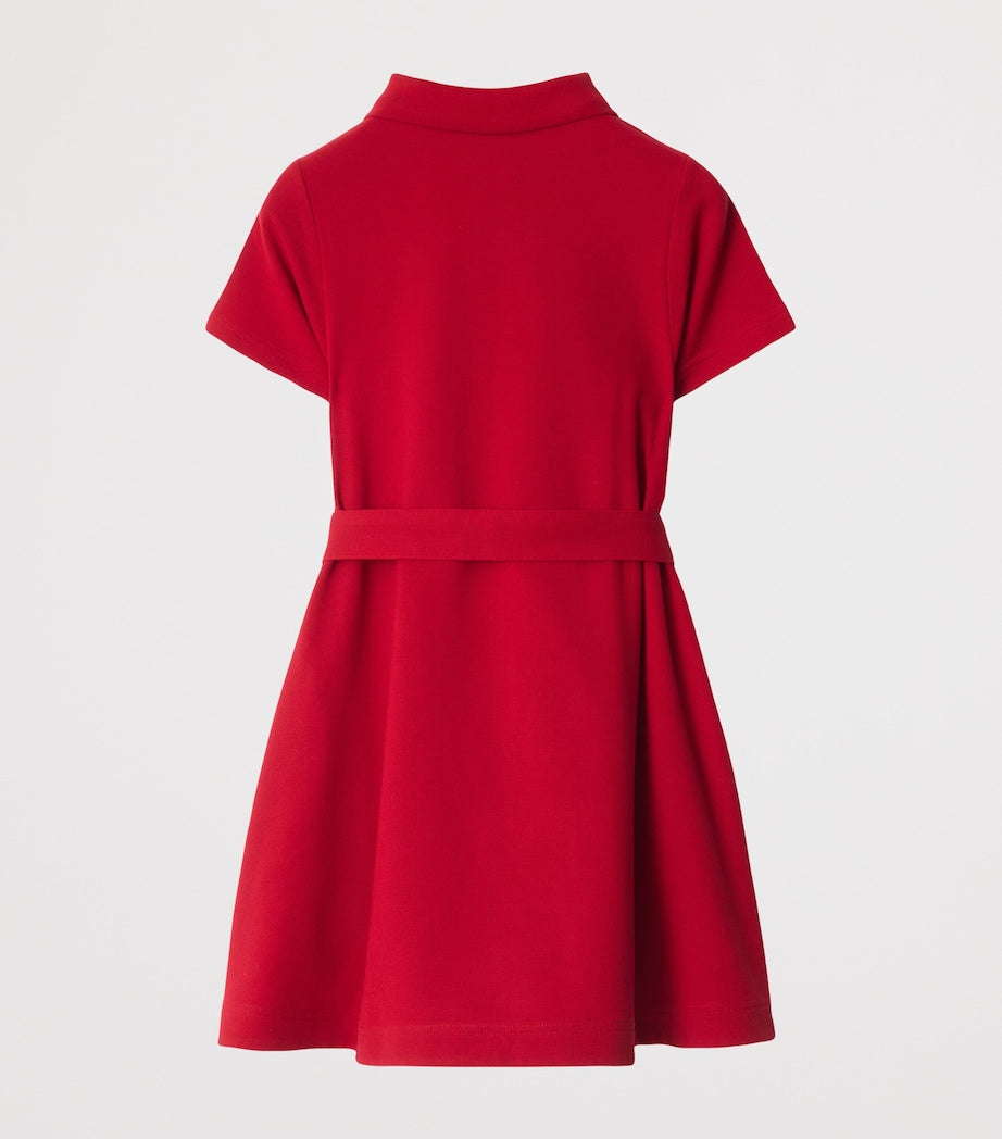 Burberry Kids Red Cotton Polo Dress (3-12 Years)
