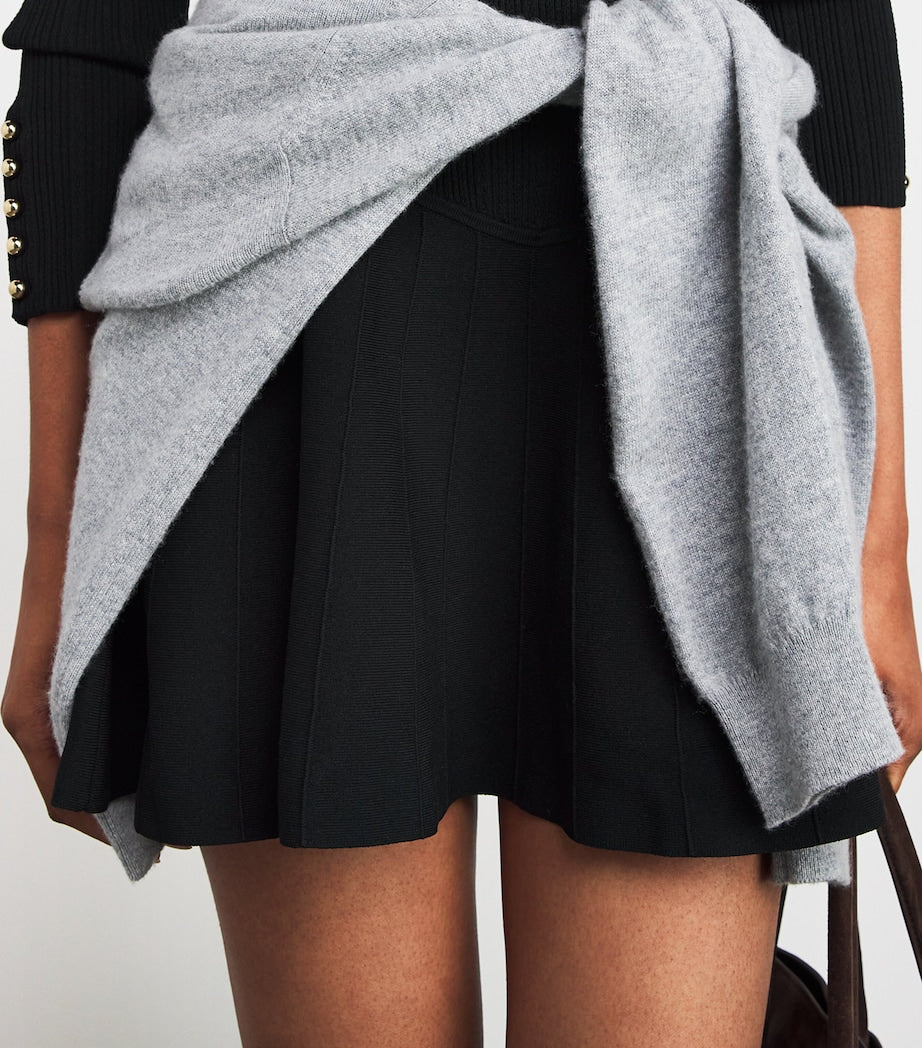 Claudie Pierlot Black Rib-Knit Mini Dress