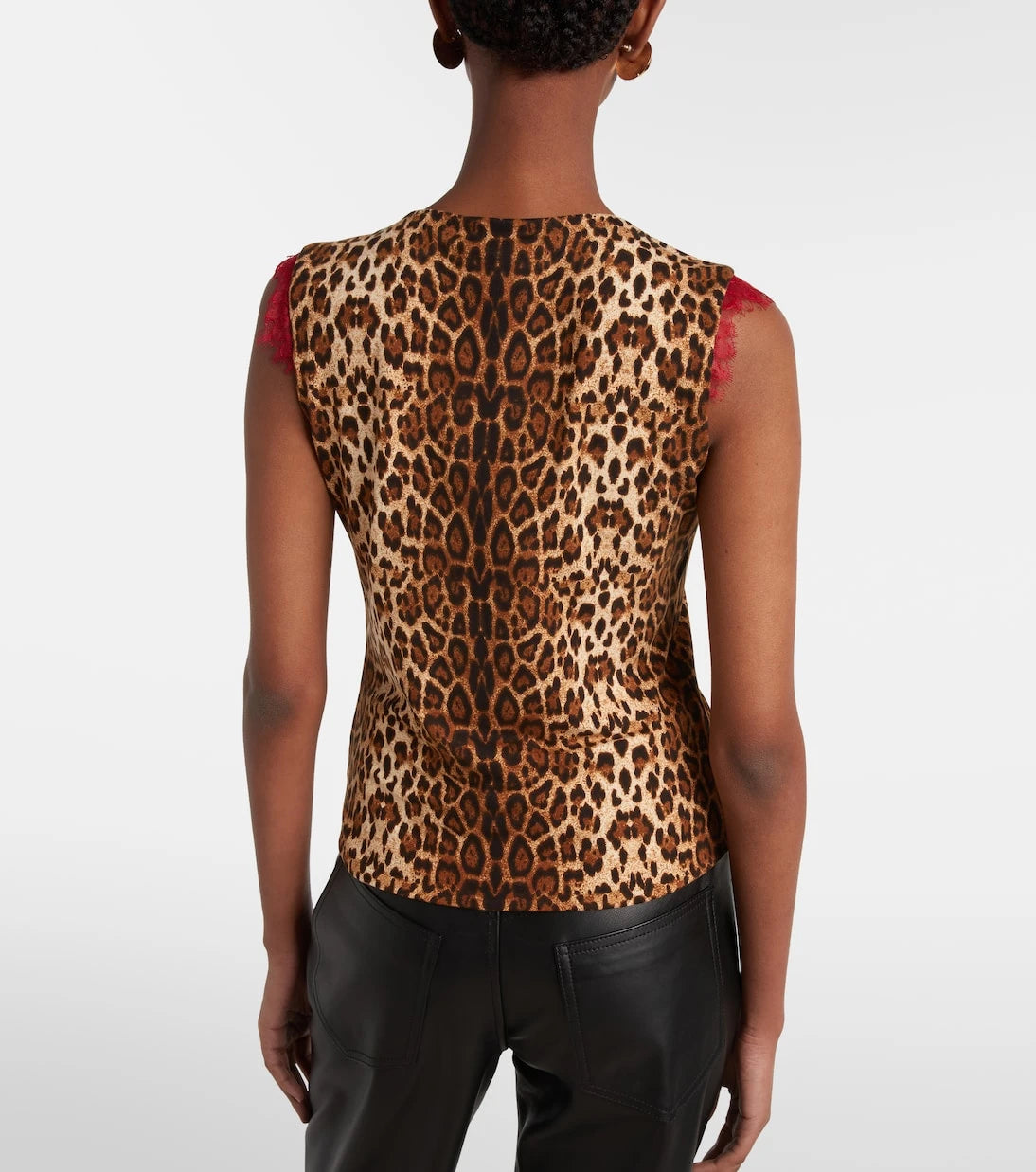 Jacques Wei - Lace-trimmed leopard-print top