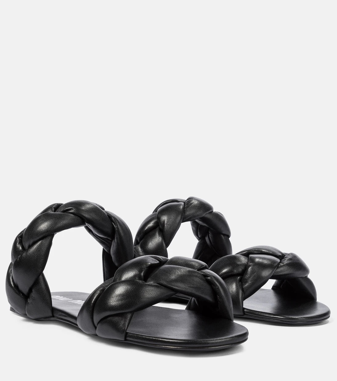 Miu Miu - Braided leather slides