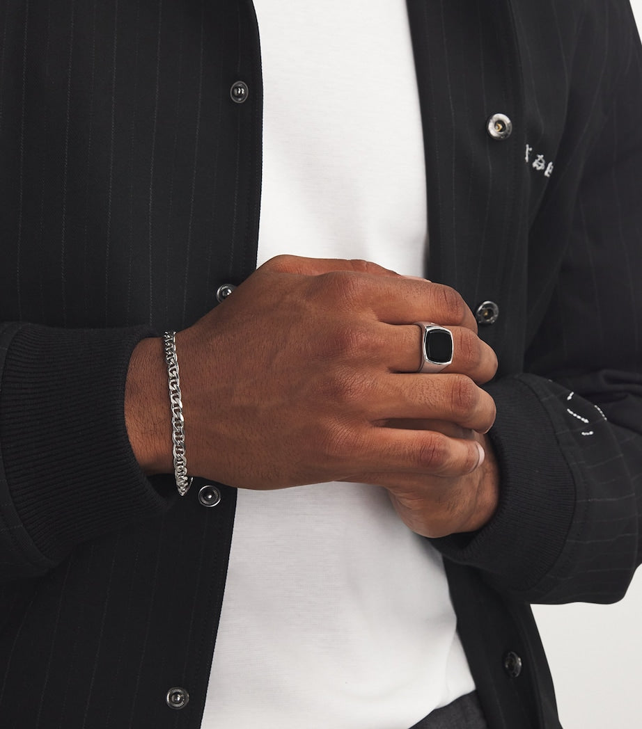 Tom Wood Polished Onyx Kay Signet Ring