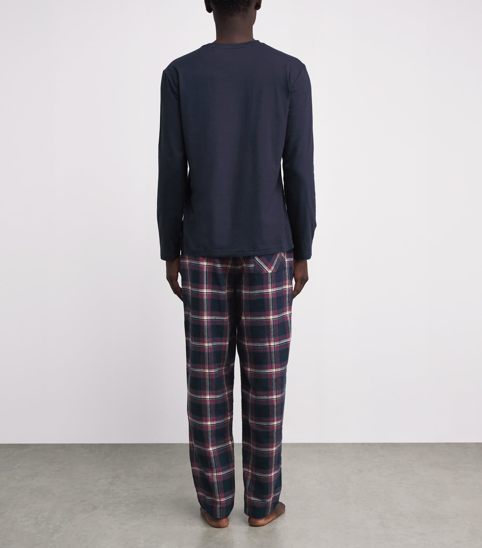 Cotton-Blend Check Pyjama Set