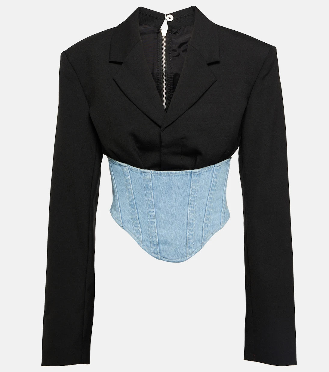 Dion Lee - Wool and denim bustier blazer