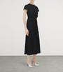 McQueen Black Knot-Waist Midi Dress