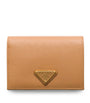 Neutral Small Saffiano Leather Wallet