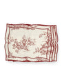 Maison Margaux Set of 4 Linen Maroon Toile Placemats (36cm x 45cm)