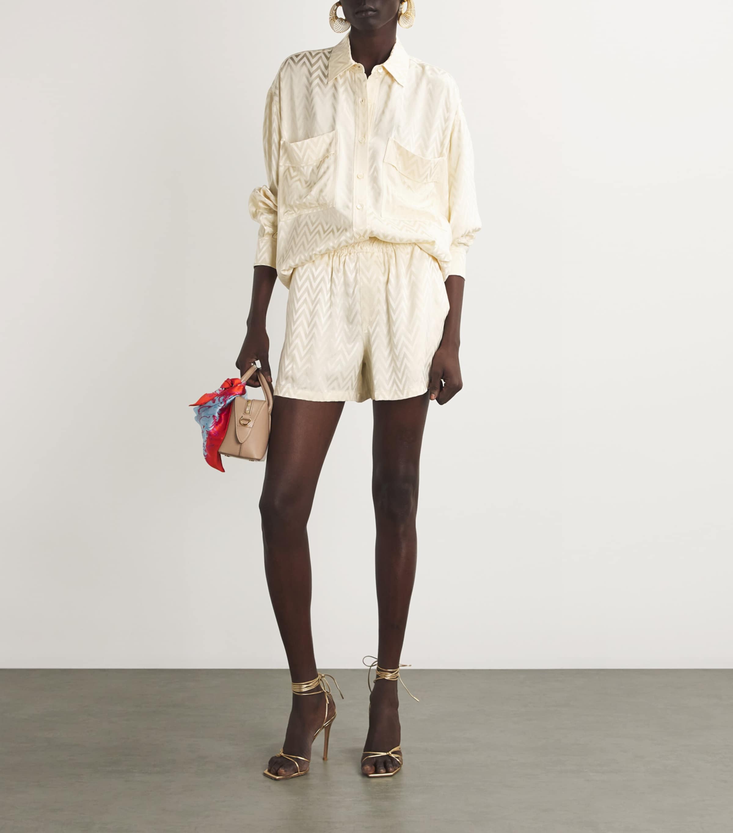 Missoni Beige Zigzag-Jacquard Shorts