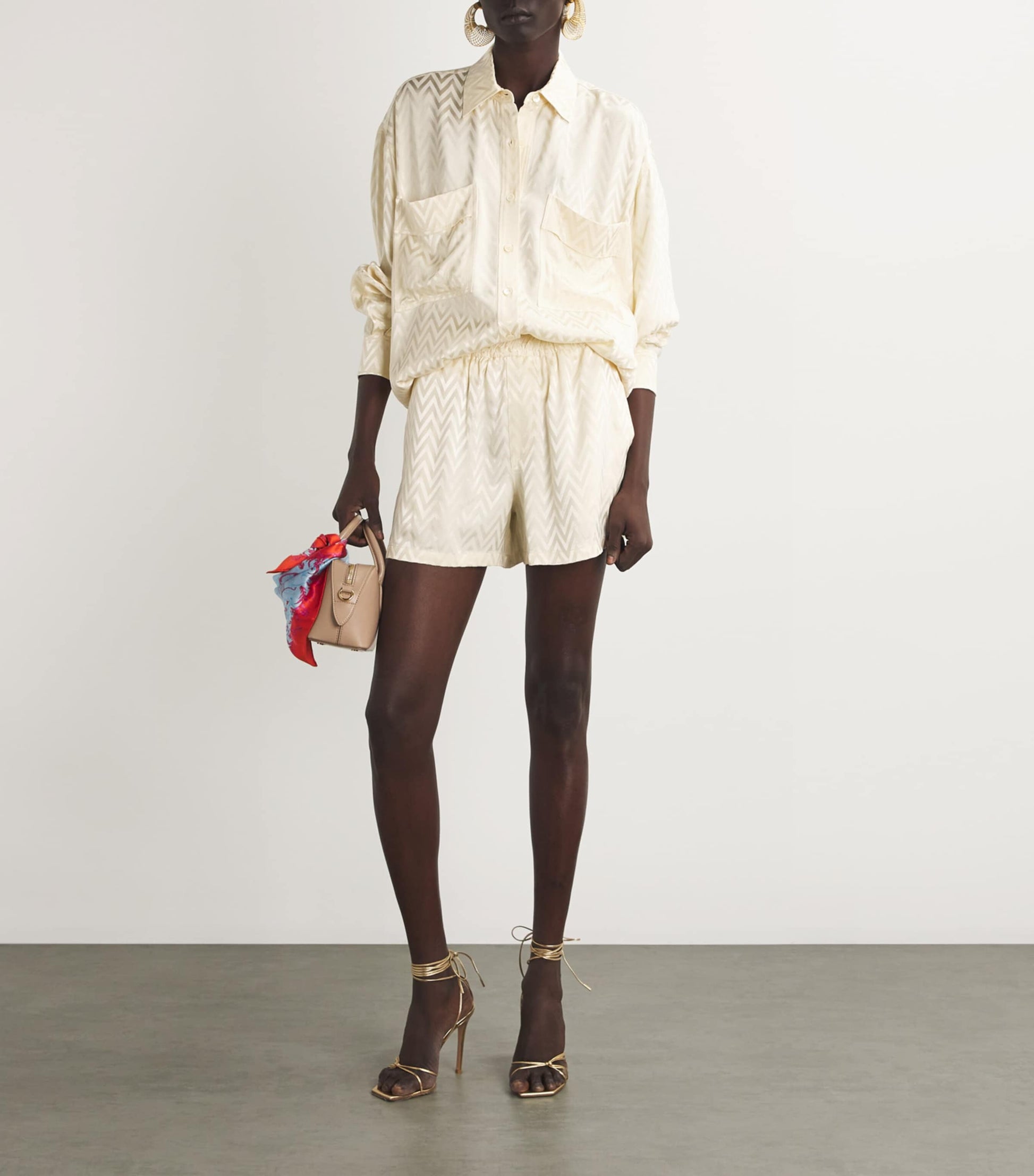 Missoni Beige Zigzag-Jacquard Shorts