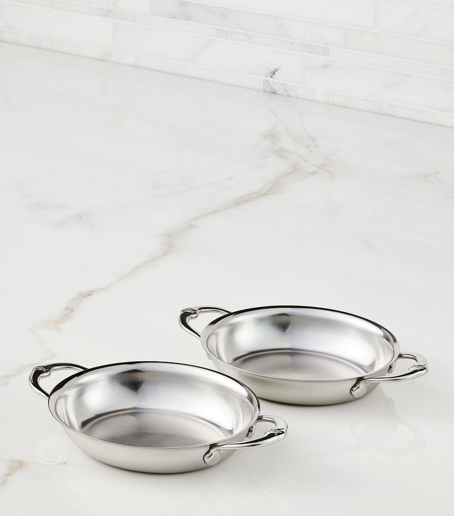 Stainless Steel Oval Au Gratin Dish (Set of 2)