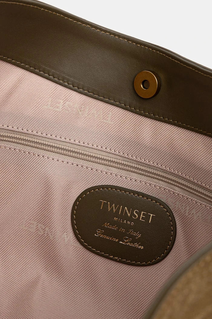 Twinset süet kadın hobo çanta