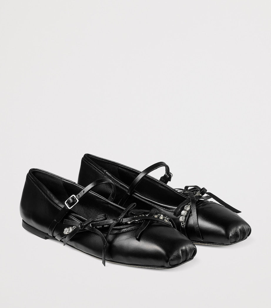 Jimmy Choo Multi Loli Leather Ballerina Flats