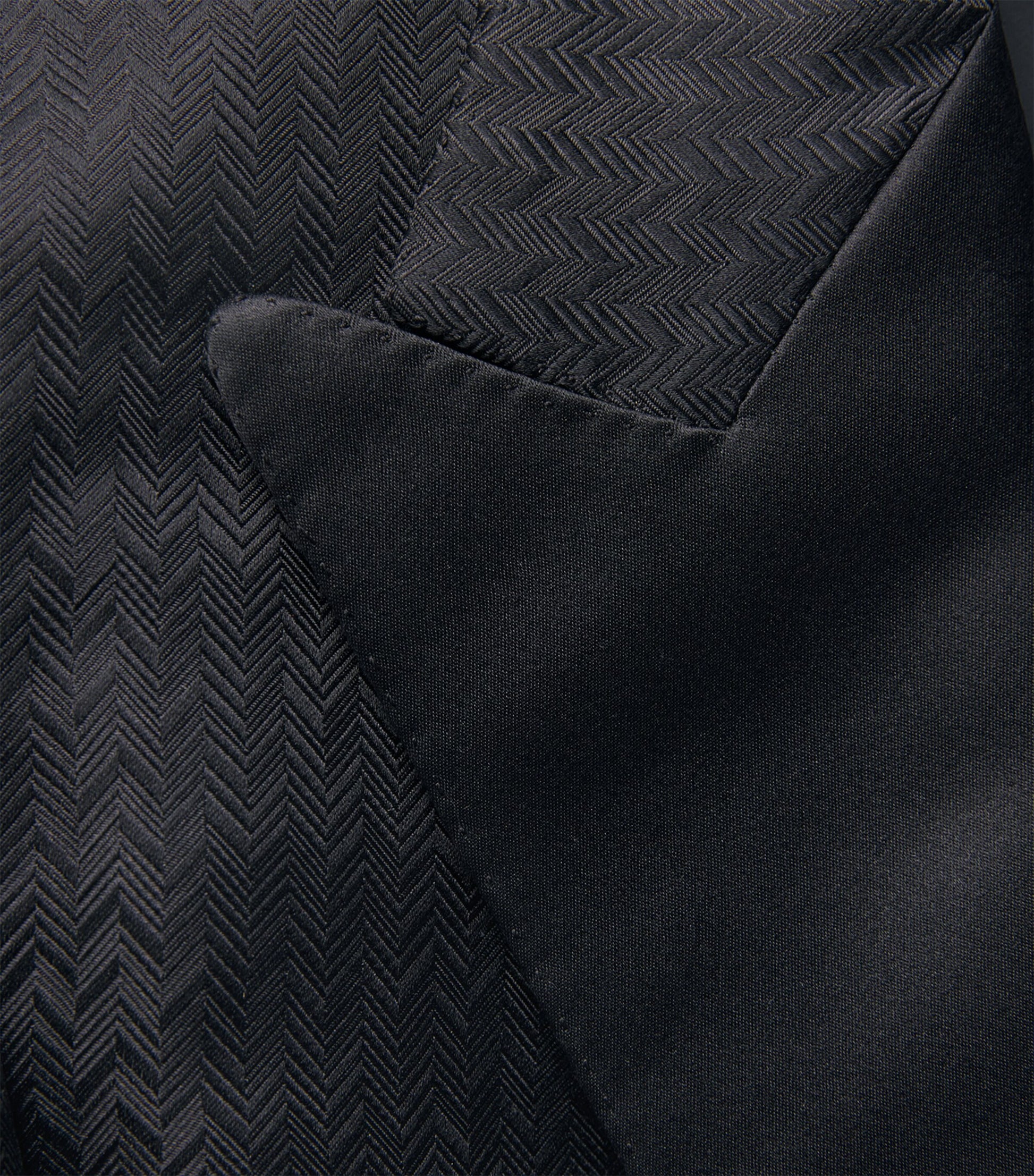 Brioni Black Silk Jacquard Virgilio Tuxedo Jacket