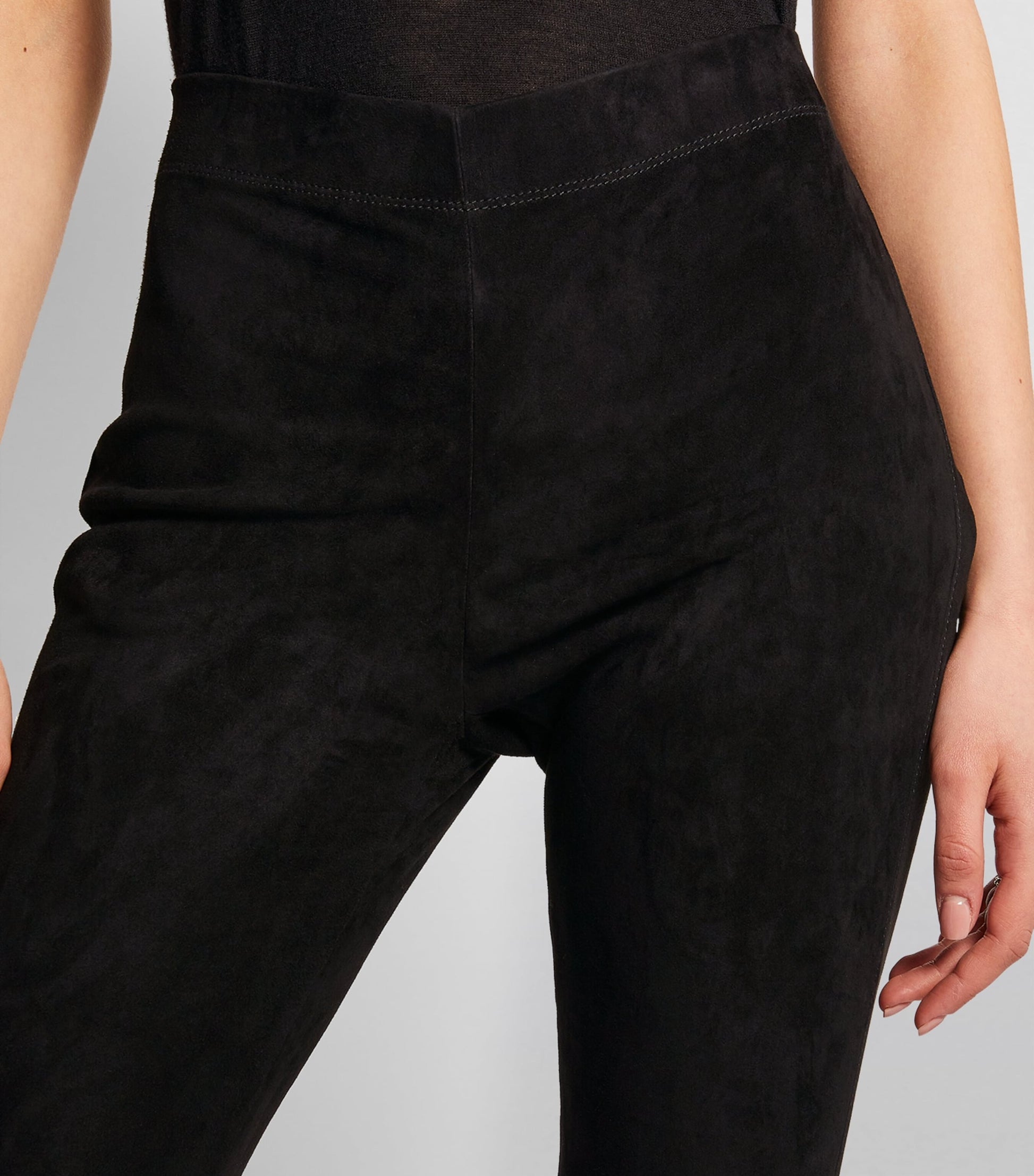 Joseph Black Suede Stretch Leggings