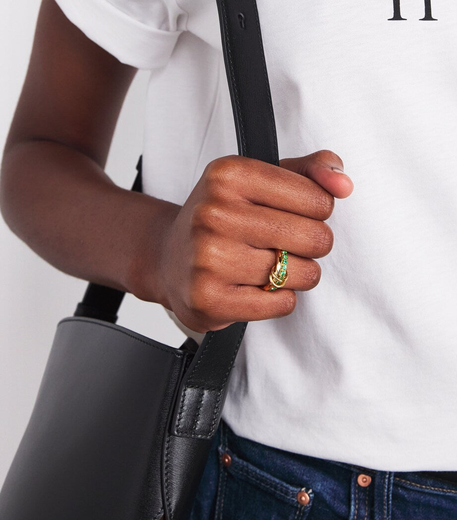 Yellow Gold and Emerald Vetra Vulcan Ring