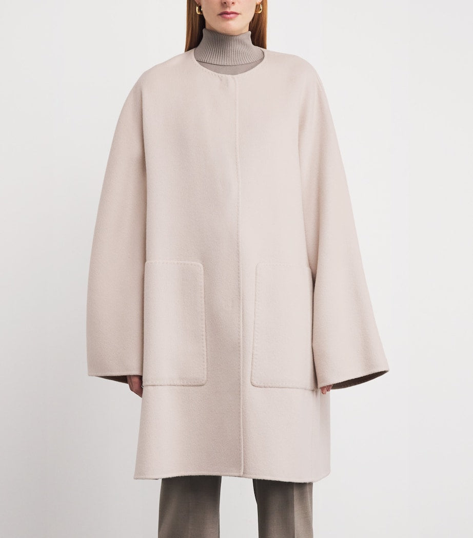 Lafayette 148 Beige Cashmere Reversible Scarf Coat