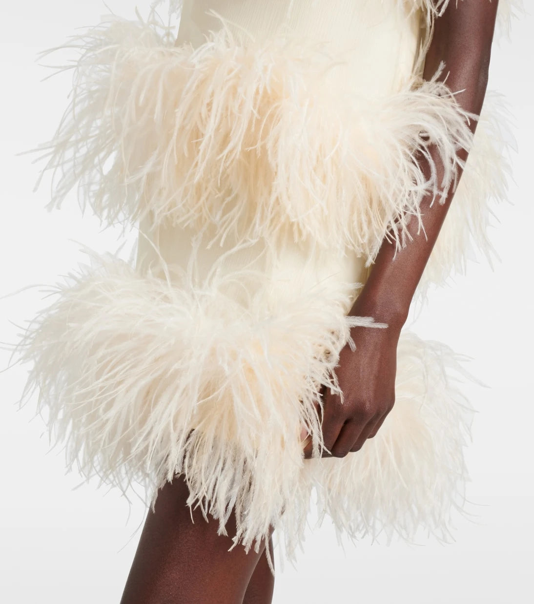 Taller Marmo - Divine feather-trimmed chiffon minidress