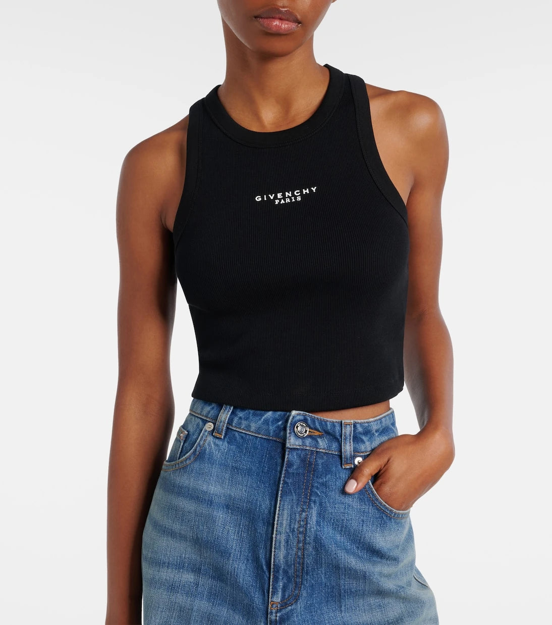 Givenchy - Cropped logo cotton tank top