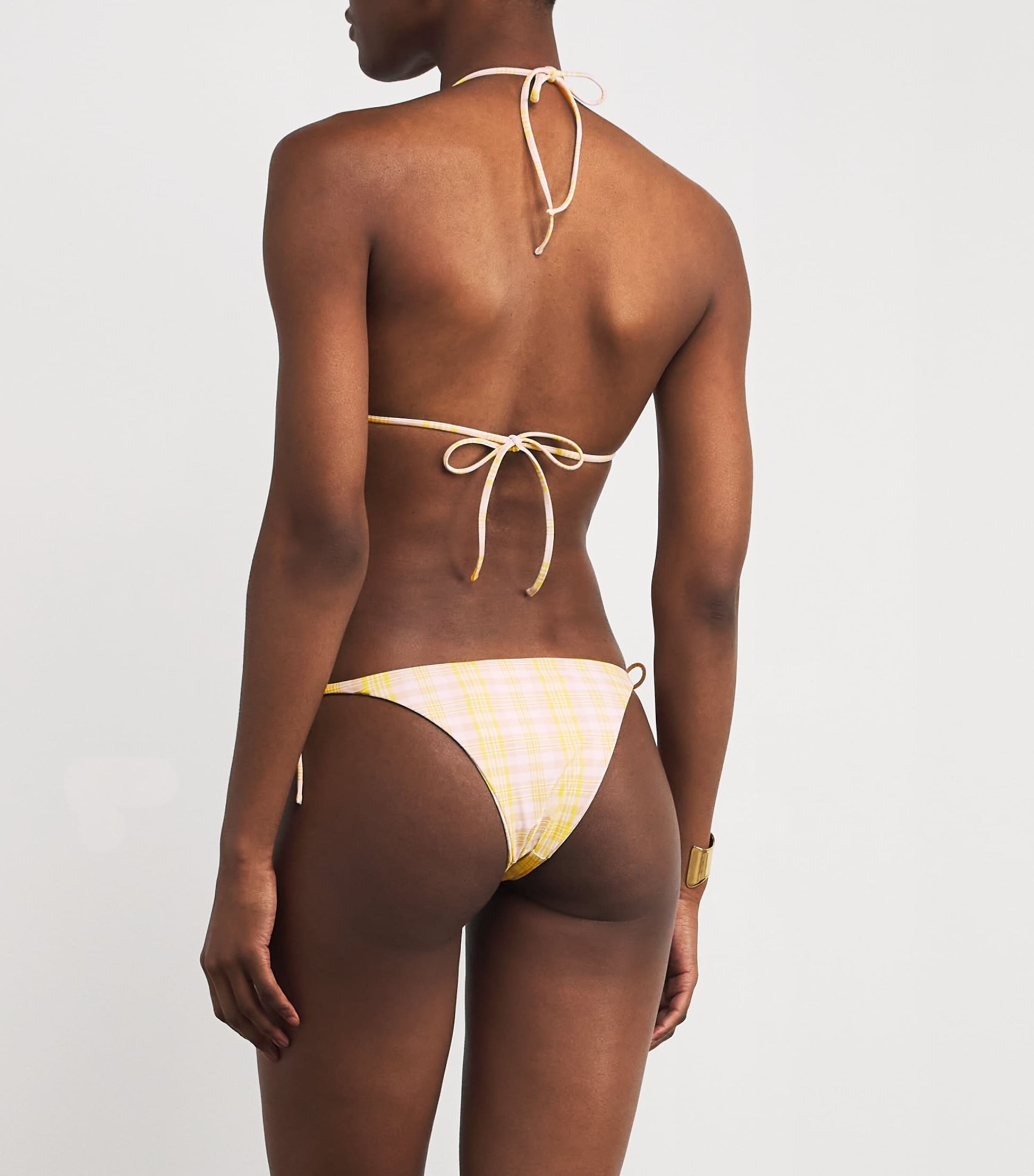 Faithfull the Brand Check Triangle Bikini Top