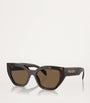 Prada Brown Tortoiseshell Geometric Sunglasses