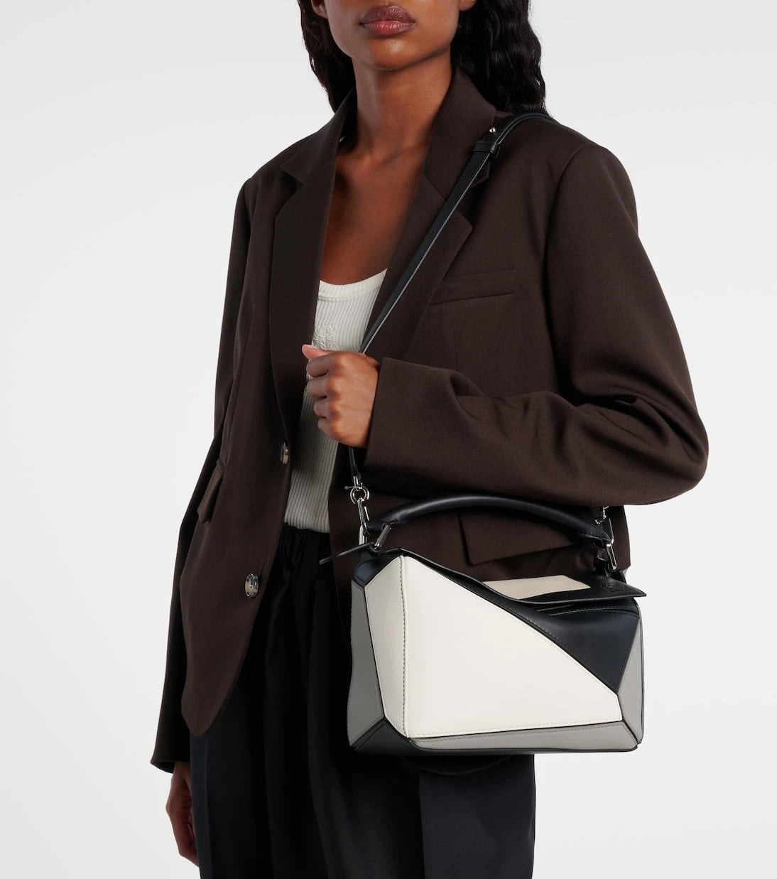 Loewe - x Albers Puzzle Small leather tote bag