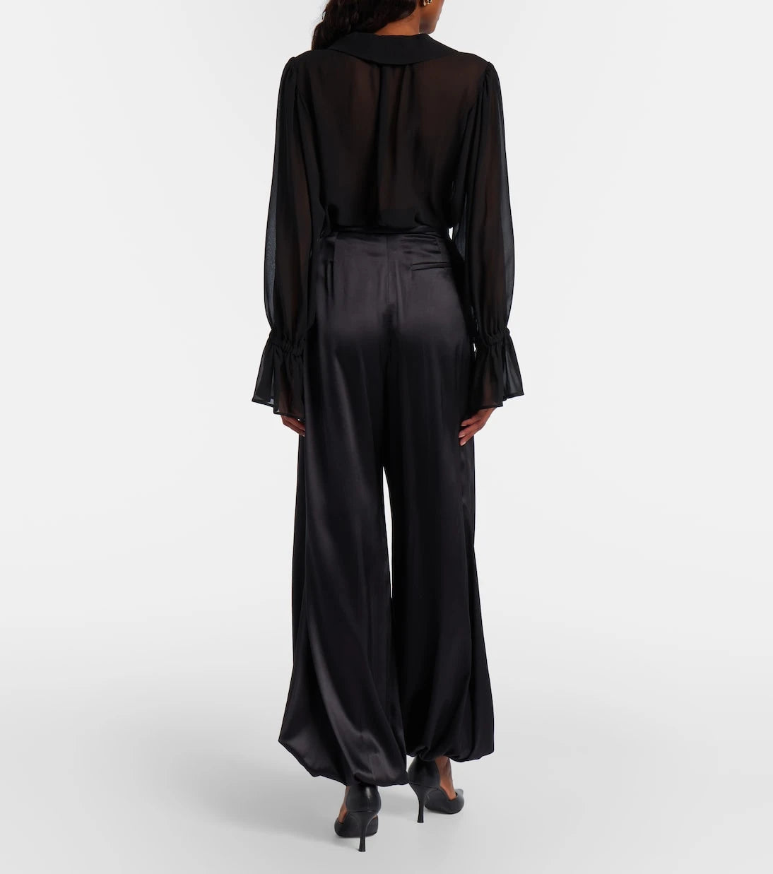 Nina Ricci - Silk-blend satin wide-leg pants