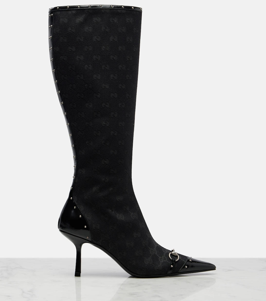 Gucci - Savoy Horsebit GG canvas knee-high boots