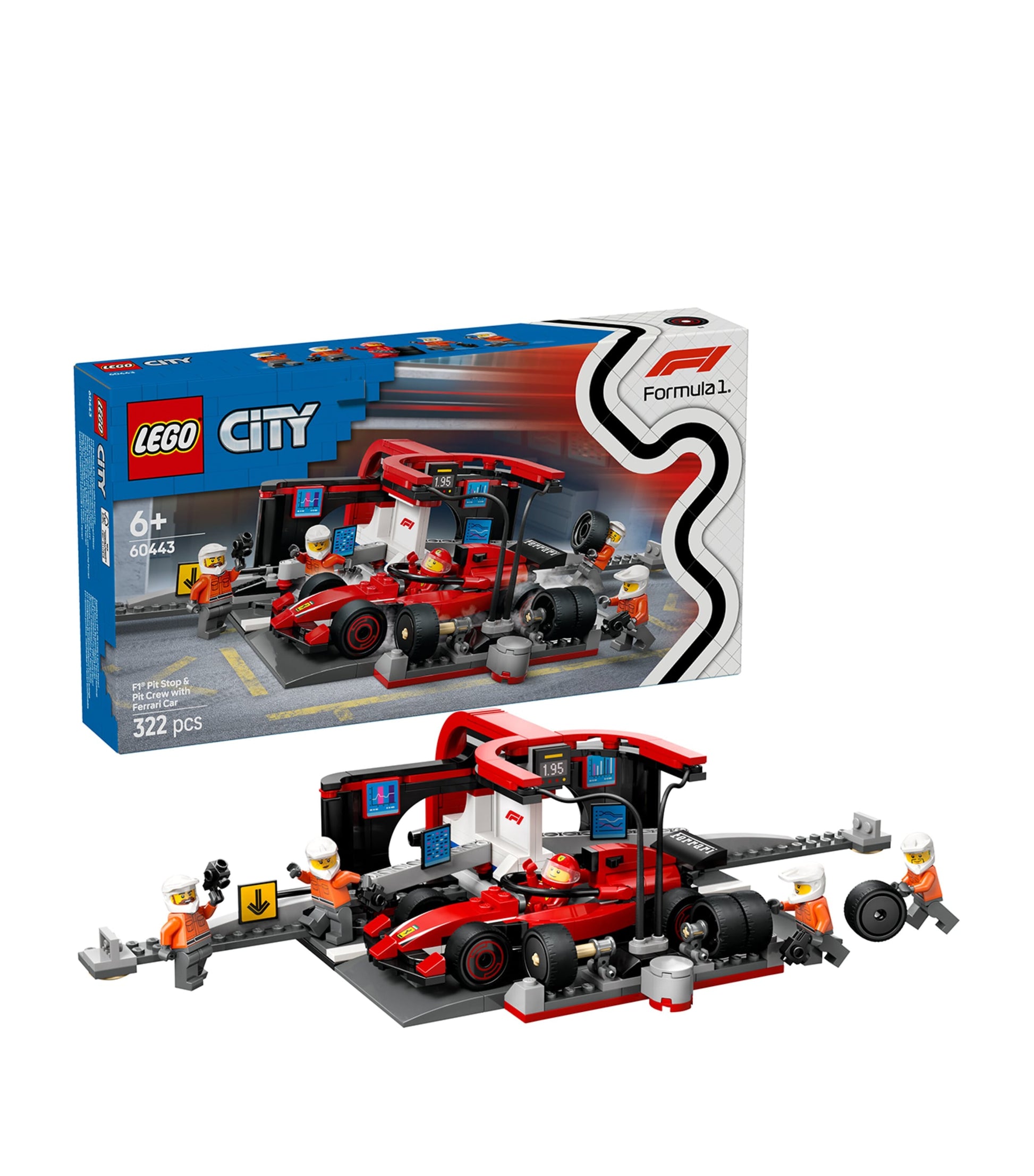 CITY F1 Pit Stop & Pit Crew with Ferrari Car 60443