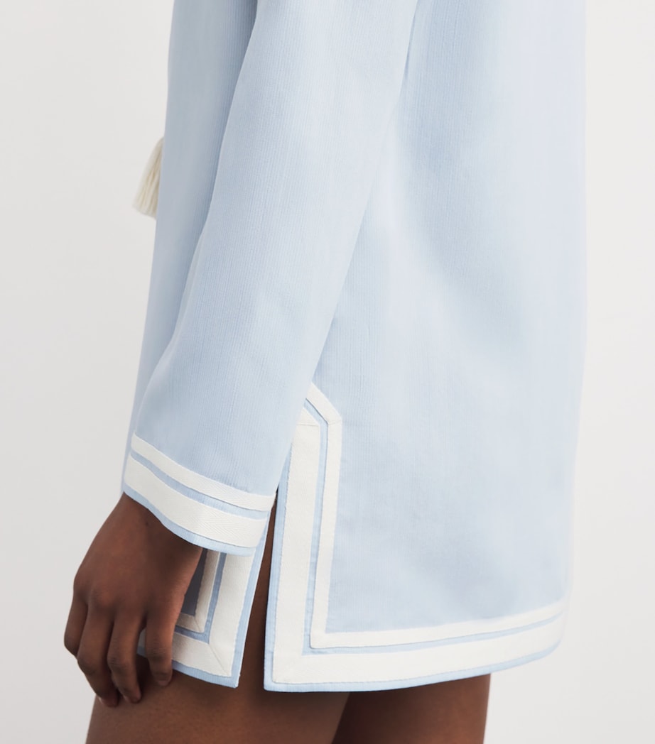 Tory Burch Blue Tassel-Detail Tunic Dress
