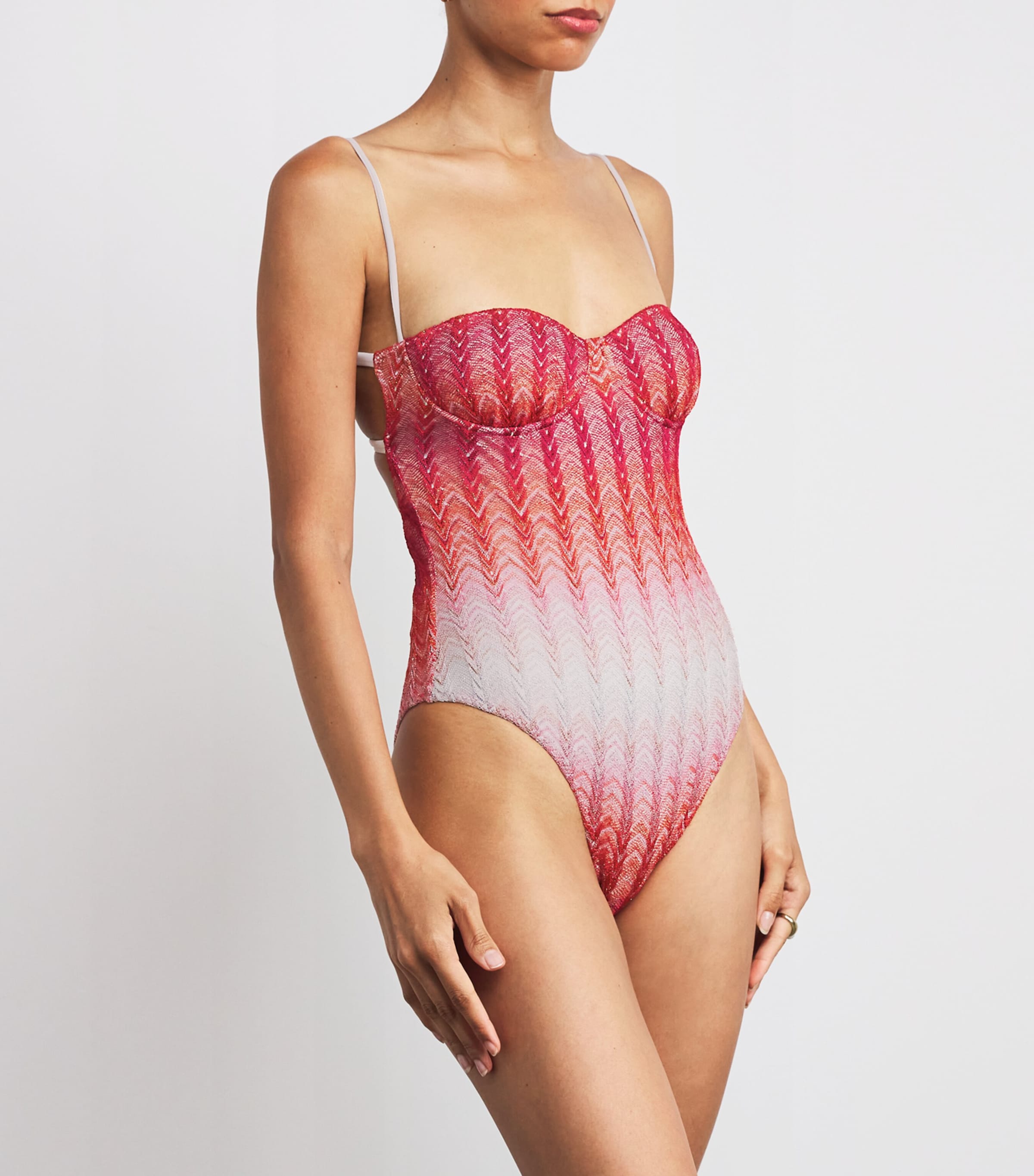 Missoni Red Ombré Zigzag Underwired Swimsuit