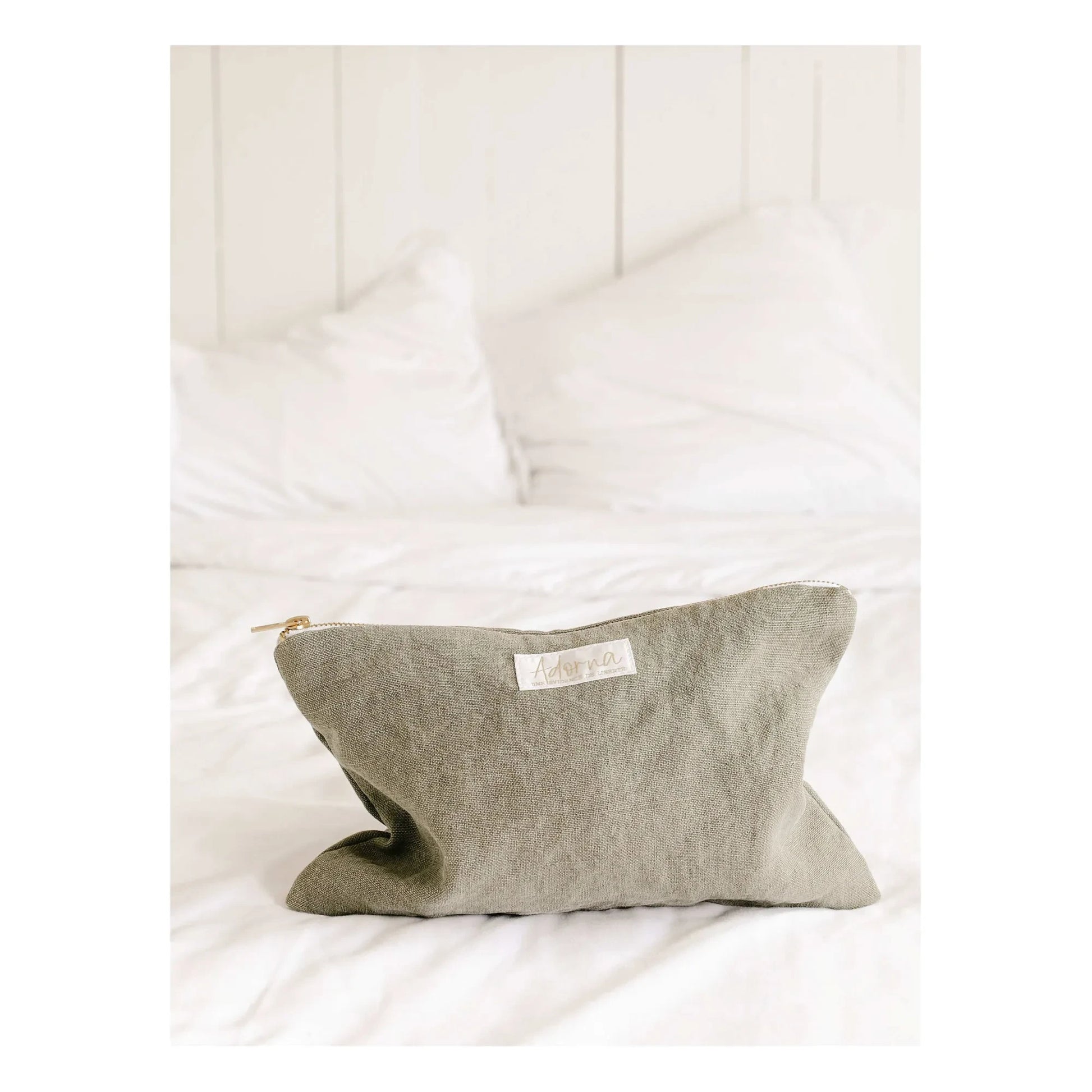 Adorna - Julie Linen clutch bag | Khaki