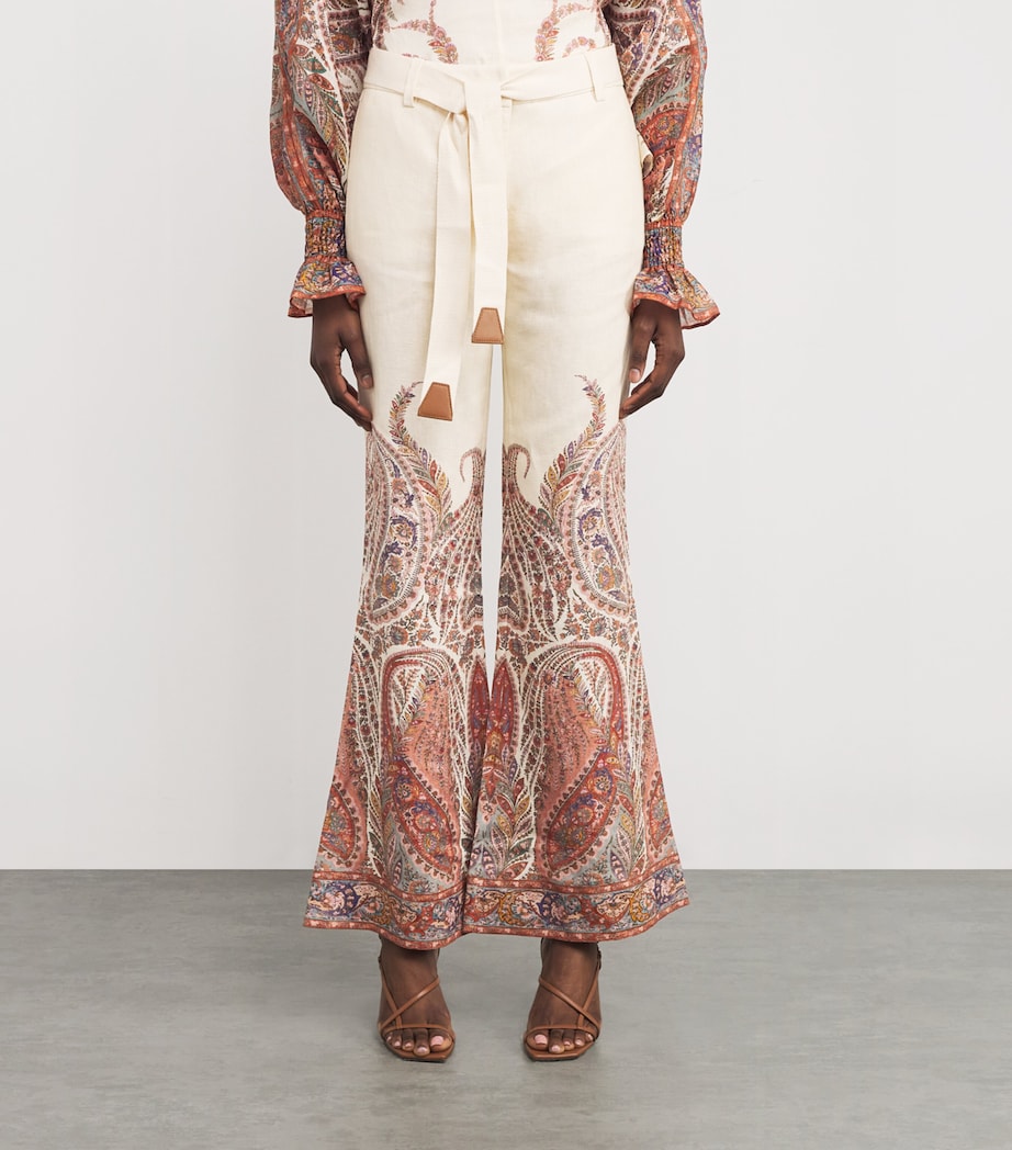 Zimmermann Brown Ramie Paisley Rhiannon Trousers